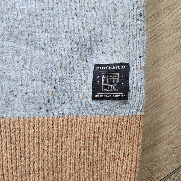 Scotch & Soda Light Grey Sweater with Brown Trim - Picture 3 of 8